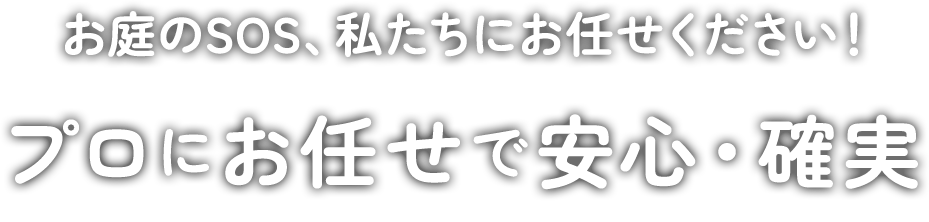 お庭のSOS、私たちにお任せください！ プロにお任せで安心・確実